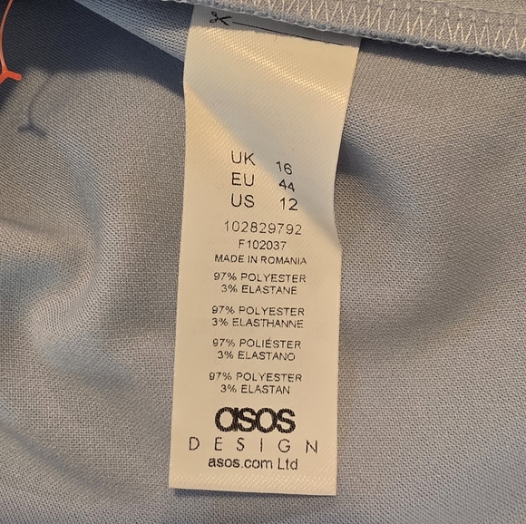 ASOS Light Blue Midi Dress with Belt - Picture 5 of 9